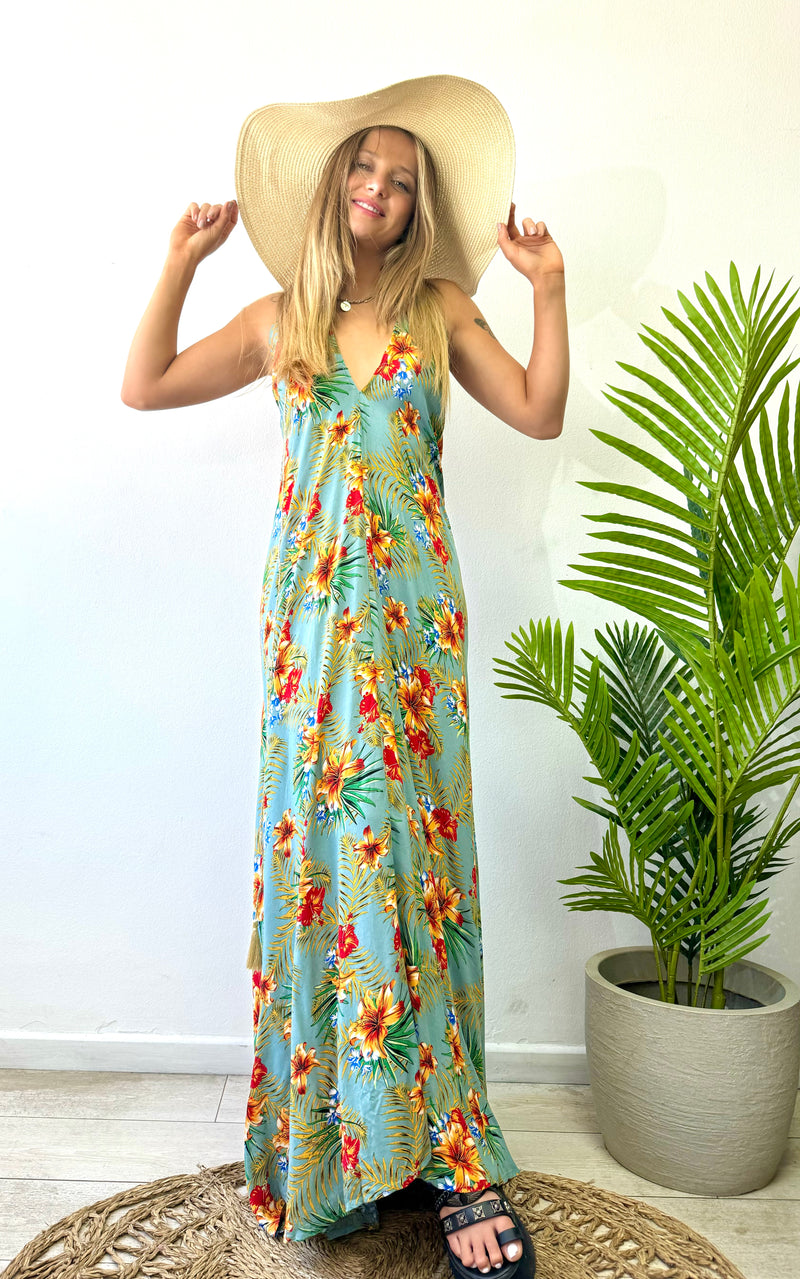 VESTIDO TROPICAL AMARRE SUPERIOR