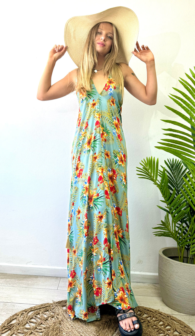 VESTIDO TROPICAL AMARRE SUPERIOR