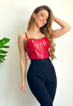 CROP TOP ECO CUERO