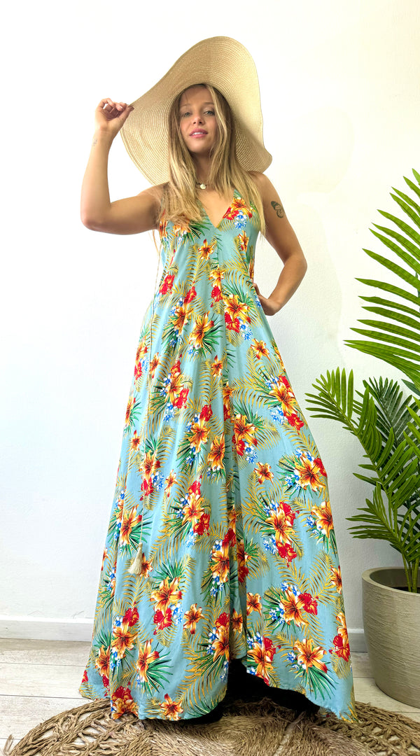 VESTIDO TROPICAL AMARRE SUPERIOR