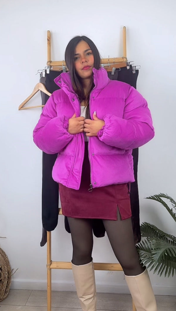 PUFFA FUCSIA ATERCIOPELADA