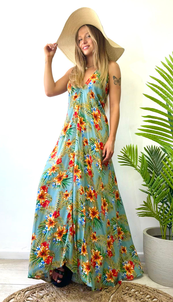 VESTIDO TROPICAL AMARRE SUPERIOR