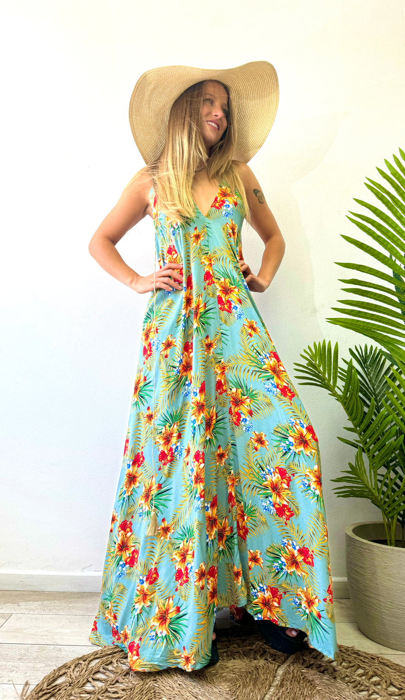 VESTIDO TROPICAL AMARRE SUPERIOR