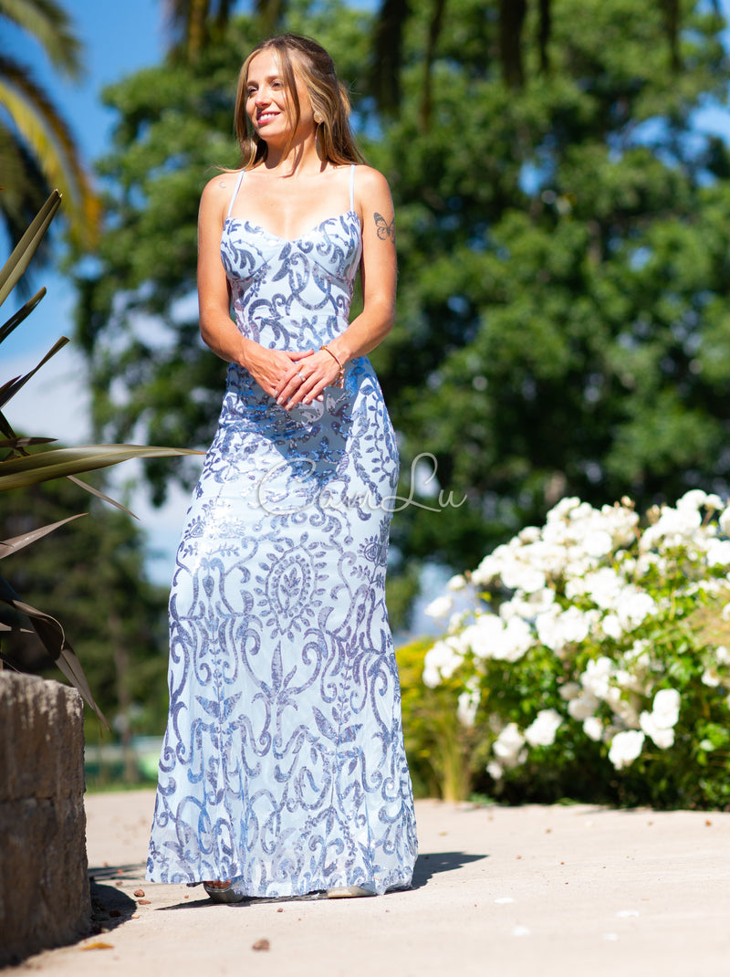 VESTIDO SIRENA LENTEJUELAS CONNA