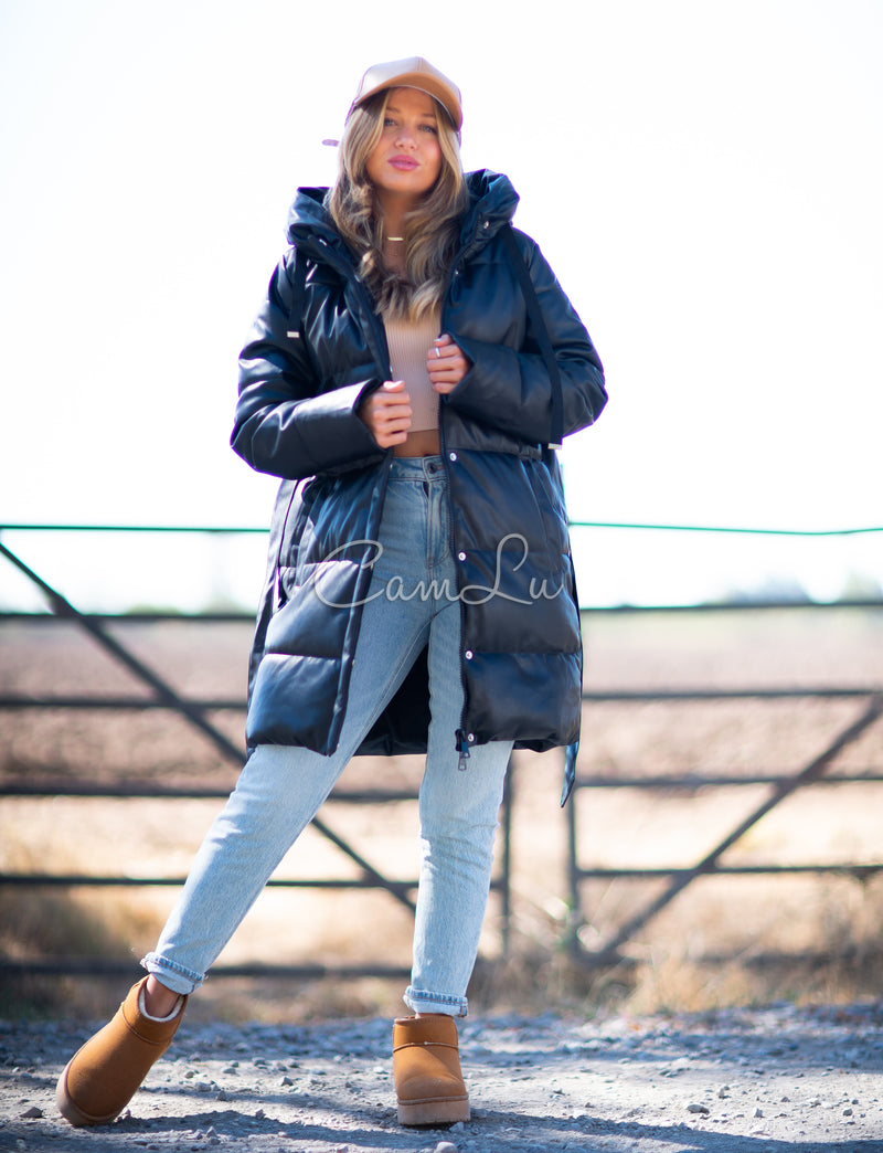 PUFFA ECO CUERO CON LAZO