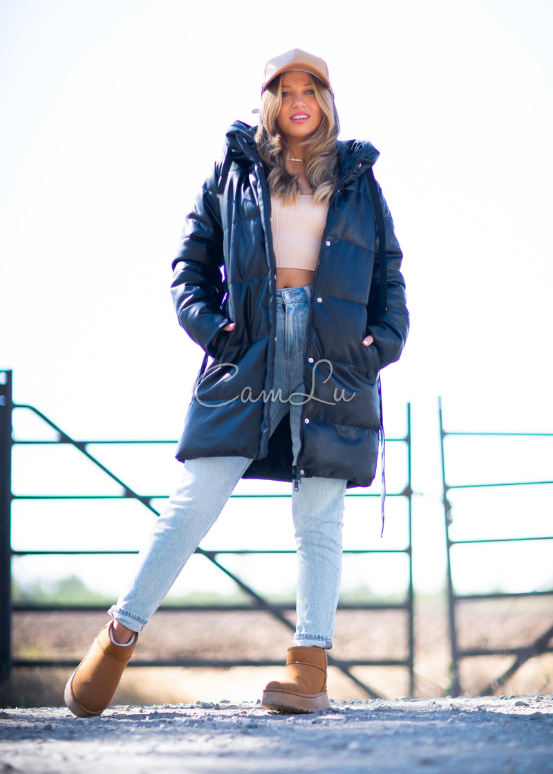 PUFFA ECO CUERO CON LAZO