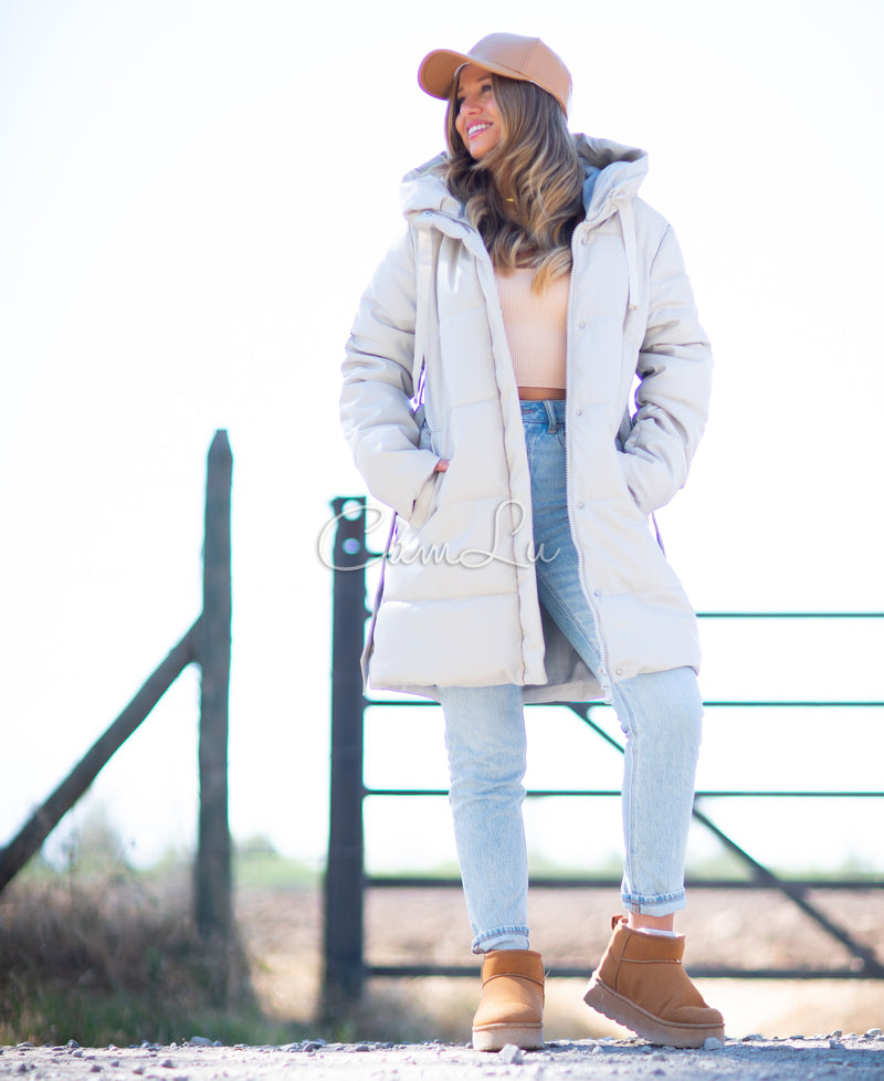 PUFFA ECO CUERO CON LAZO