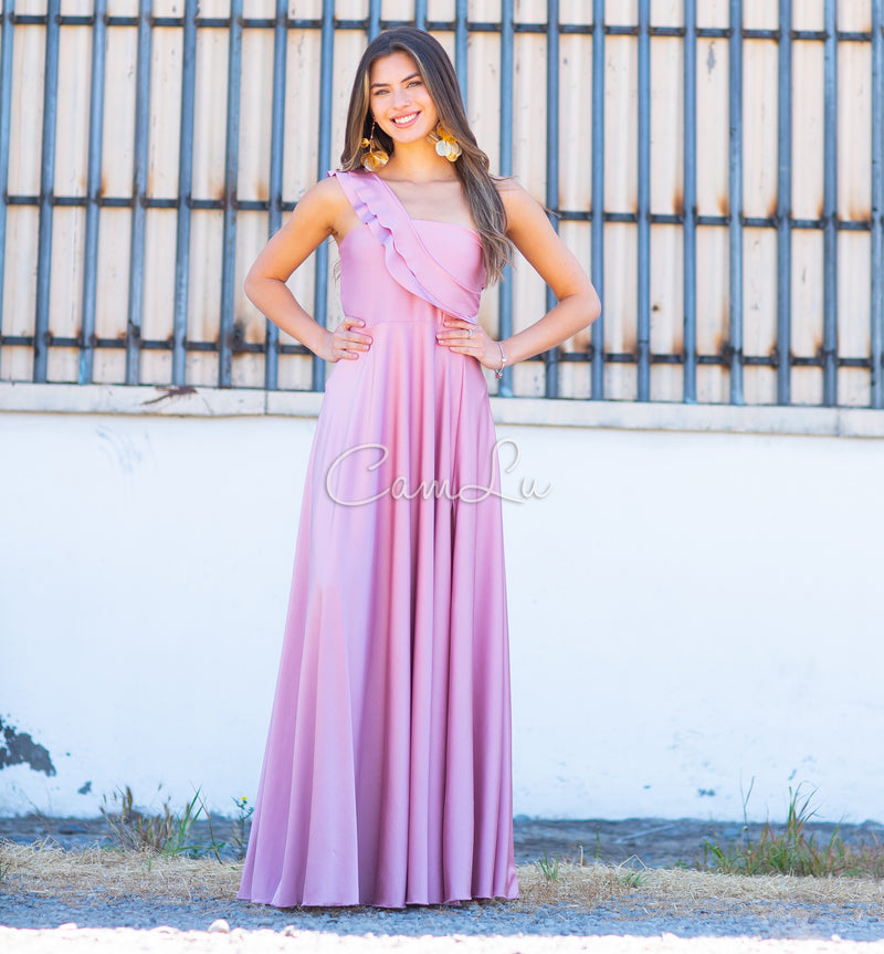 VESTIDO JOSEFINA DOBLE VUELITO FRONTAL FIESTA CONFECCION NACIONAL