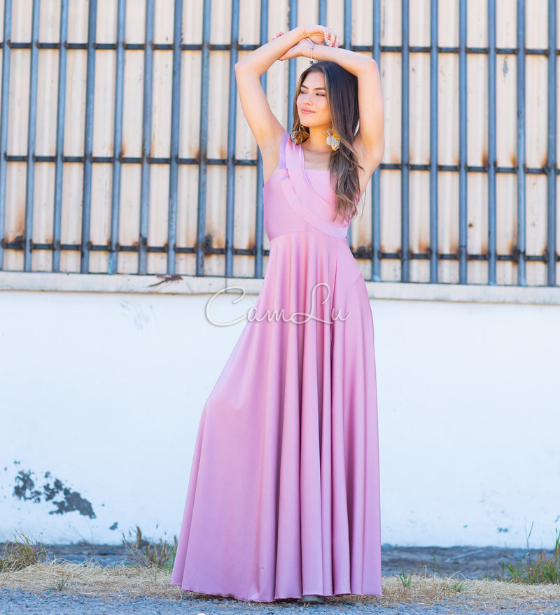 VESTIDO JOSEFINA DOBLE VUELITO FRONTAL FIESTA CONFECCION NACIONAL