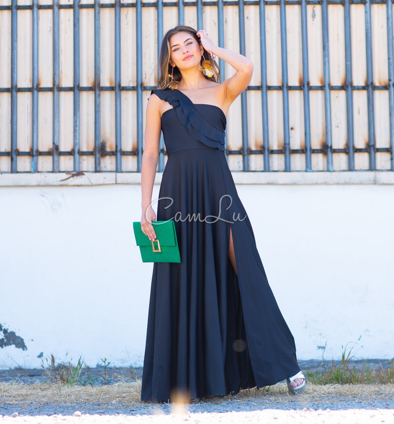 VESTIDO JOSEFINA DOBLE VUELITO FRONTAL FIESTA CONFECCION NACIONAL