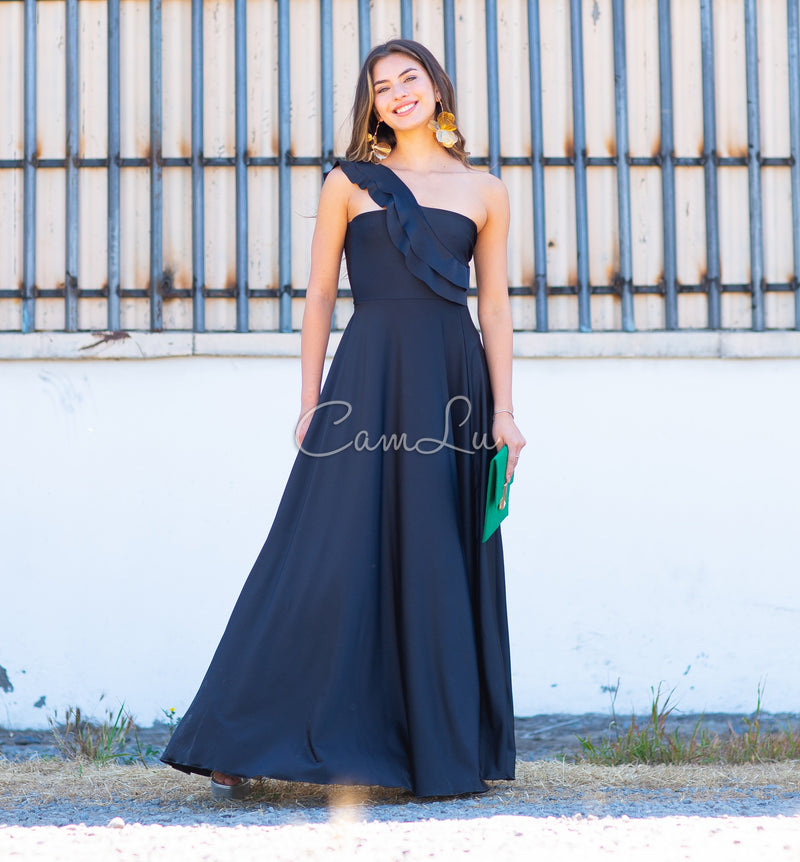 VESTIDO JOSEFINA DOBLE VUELITO FRONTAL FIESTA CONFECCION NACIONAL