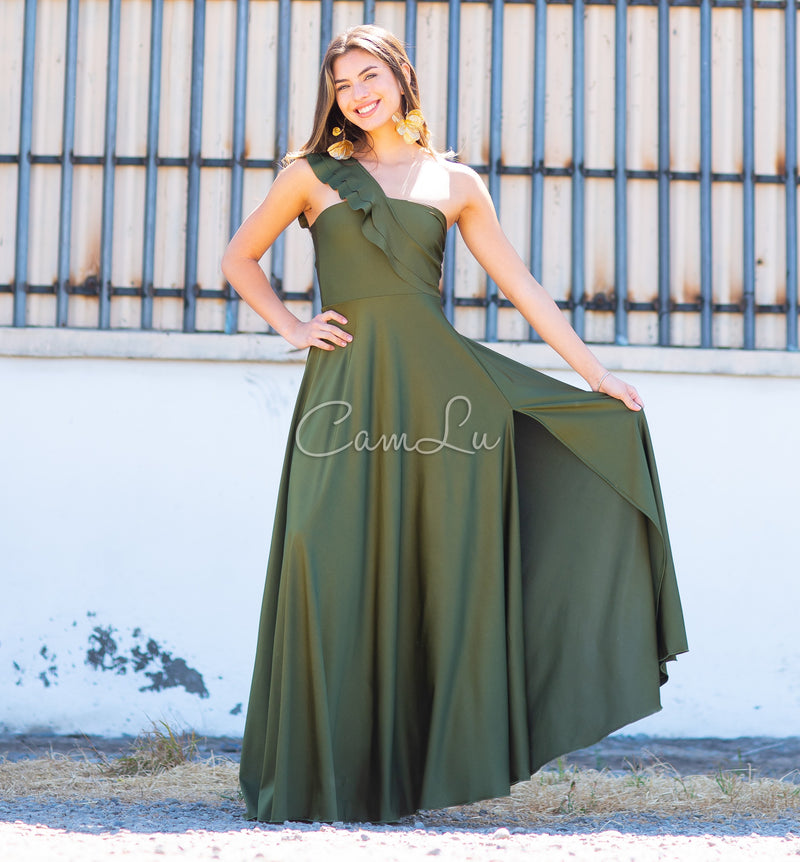 VESTIDO JOSEFINA DOBLE VUELITO FRONTAL FIESTA CONFECCION NACIONAL