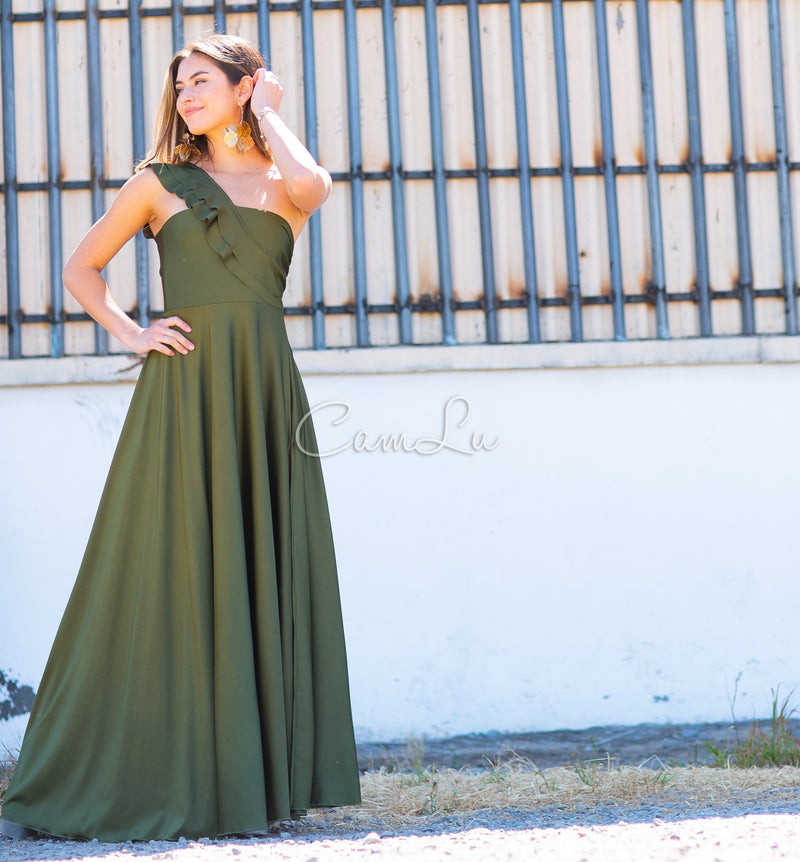 VESTIDO JOSEFINA DOBLE VUELITO FRONTAL FIESTA CONFECCION NACIONAL