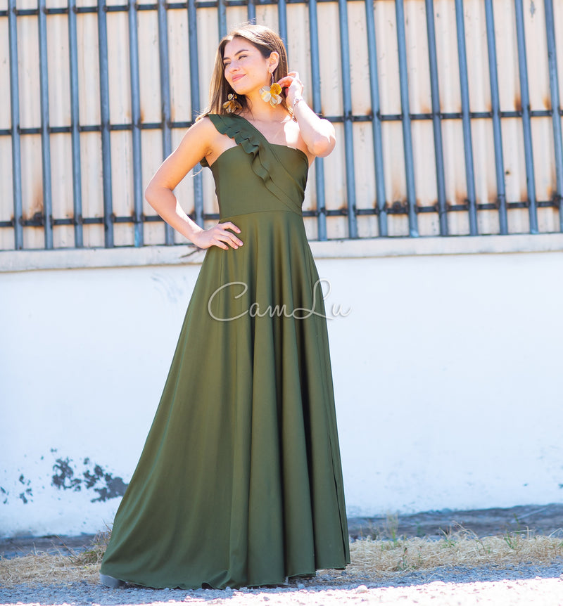 VESTIDO JOSEFINA DOBLE VUELITO FRONTAL FIESTA CONFECCION NACIONAL