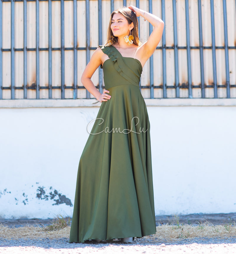 VESTIDO JOSEFINA DOBLE VUELITO FRONTAL FIESTA CONFECCION NACIONAL