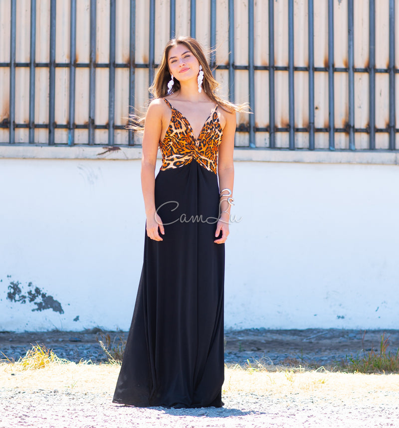 VESTIDO BICOLOR NUDO MARBELLA EXCLUSIVO BY CAMLU CONFECCION NACIONAL