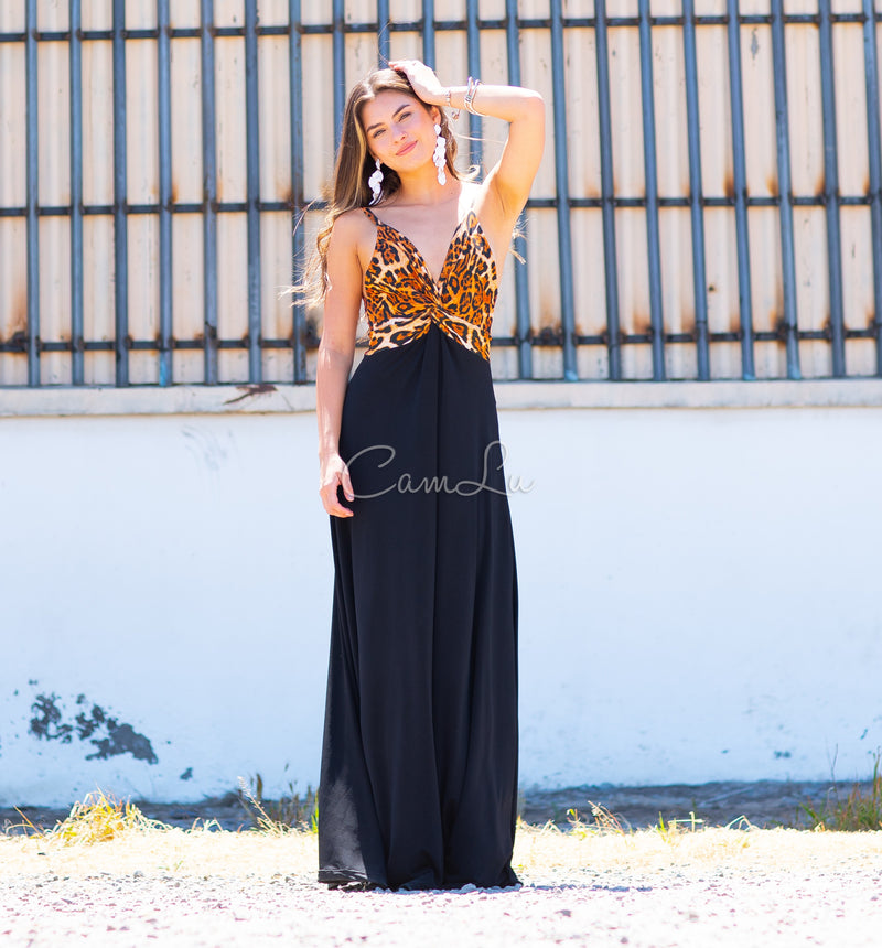 VESTIDO BICOLOR NUDO MARBELLA EXCLUSIVO BY CAMLU CONFECCION NACIONAL