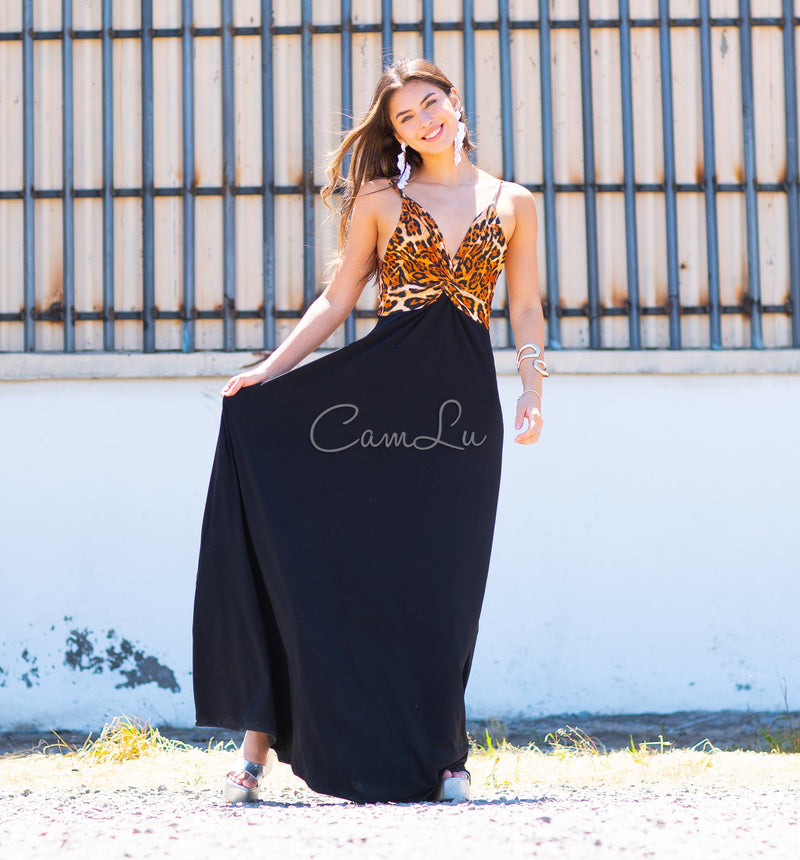 VESTIDO BICOLOR NUDO MARBELLA EXCLUSIVO BY CAMLU CONFECCION NACIONAL