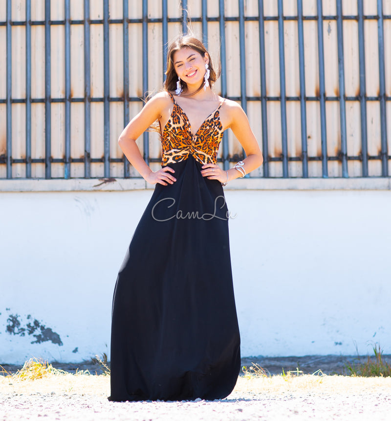 VESTIDO BICOLOR NUDO MARBELLA EXCLUSIVO BY CAMLU CONFECCION NACIONAL