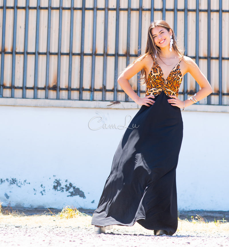 VESTIDO BICOLOR NUDO MARBELLA EXCLUSIVO BY CAMLU CONFECCION NACIONAL