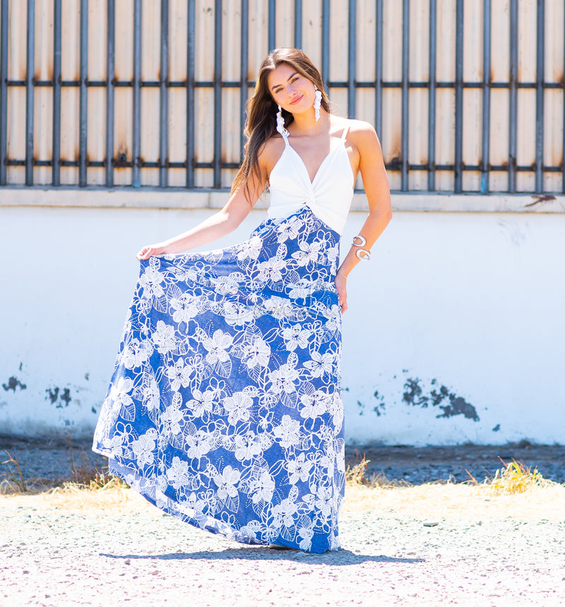 VESTIDO BICOLOR NUDO MARBELLA EXCLUSIVO BY CAMLU CONFECCION NACIONAL