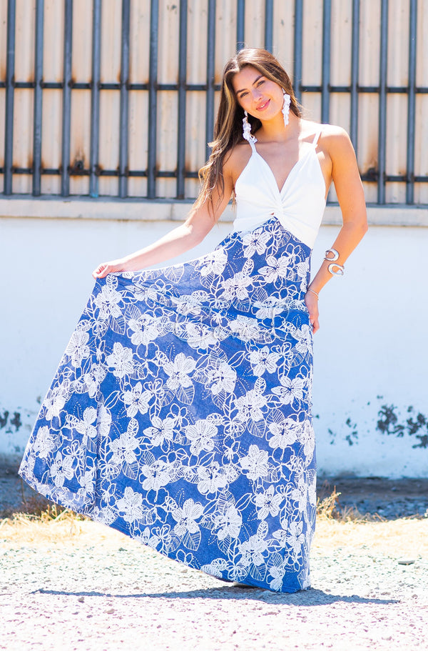 VESTIDO BICOLOR NUDO MARBELLA EXCLUSIVO BY CAMLU CONFECCION NACIONAL