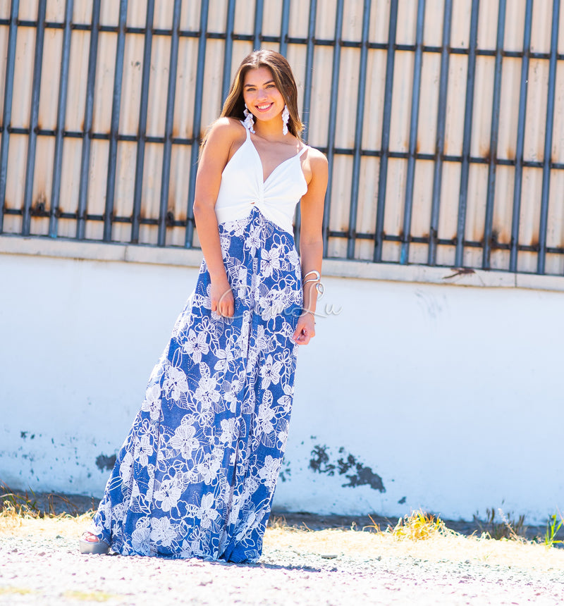 VESTIDO BICOLOR NUDO MARBELLA EXCLUSIVO BY CAMLU CONFECCION NACIONAL