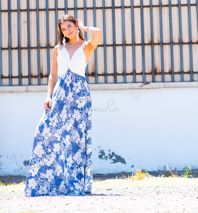 VESTIDO BICOLOR NUDO MARBELLA EXCLUSIVO BY CAMLU CONFECCION NACIONAL