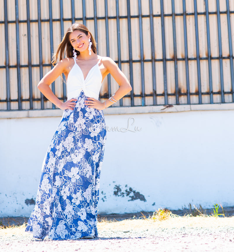 VESTIDO BICOLOR NUDO MARBELLA EXCLUSIVO BY CAMLU CONFECCION NACIONAL