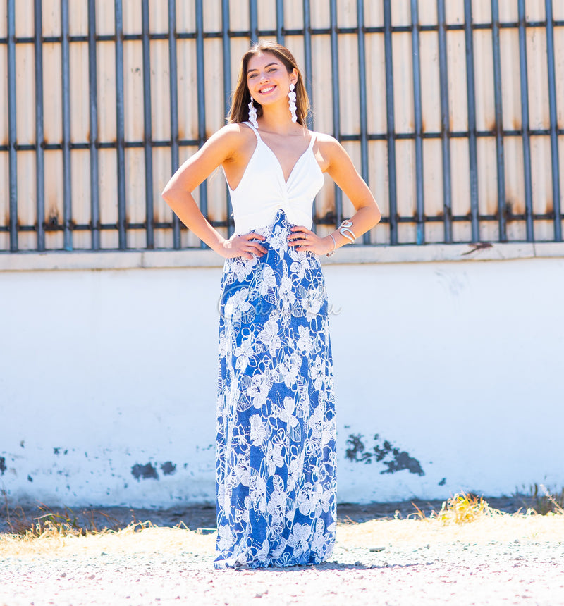 VESTIDO BICOLOR NUDO MARBELLA EXCLUSIVO BY CAMLU CONFECCION NACIONAL