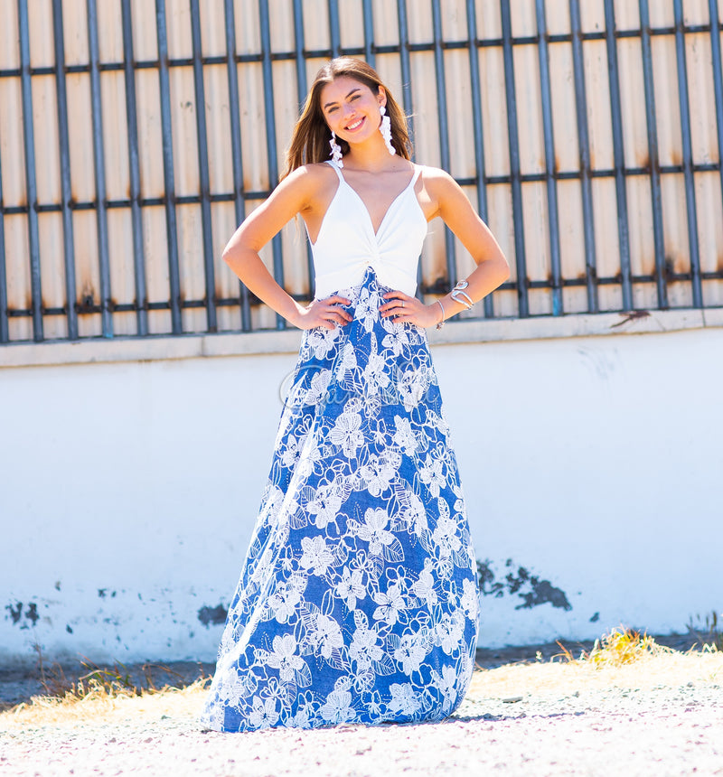 VESTIDO BICOLOR NUDO MARBELLA EXCLUSIVO BY CAMLU CONFECCION NACIONAL