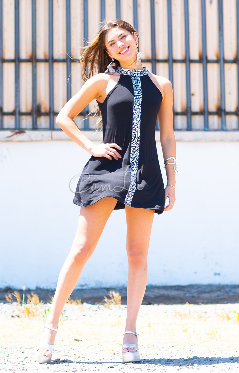 EXCLUSIVO MINI VESTIDO FIESTA APLICACION FEST PRINT BY CAMLU CONFECCION NACIONAL