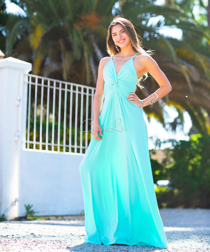 VESTIDO BICOLOR NUDO MARBELLA  CAMLU CONFECCION NACIONAL