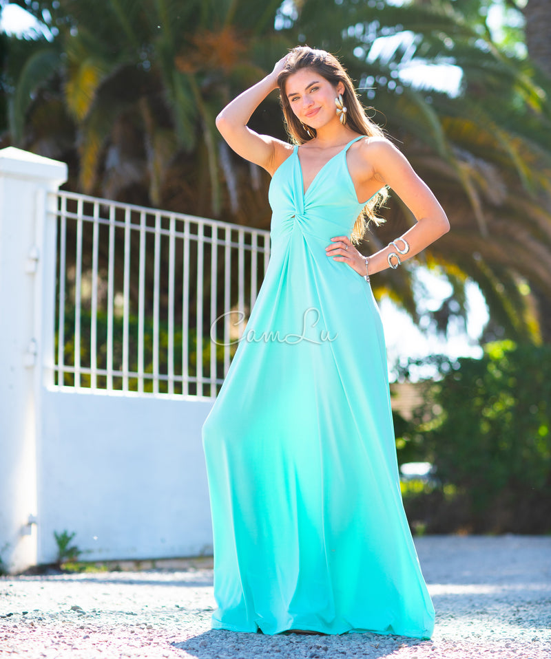 VESTIDO BICOLOR NUDO MARBELLA  CAMLU CONFECCION NACIONAL