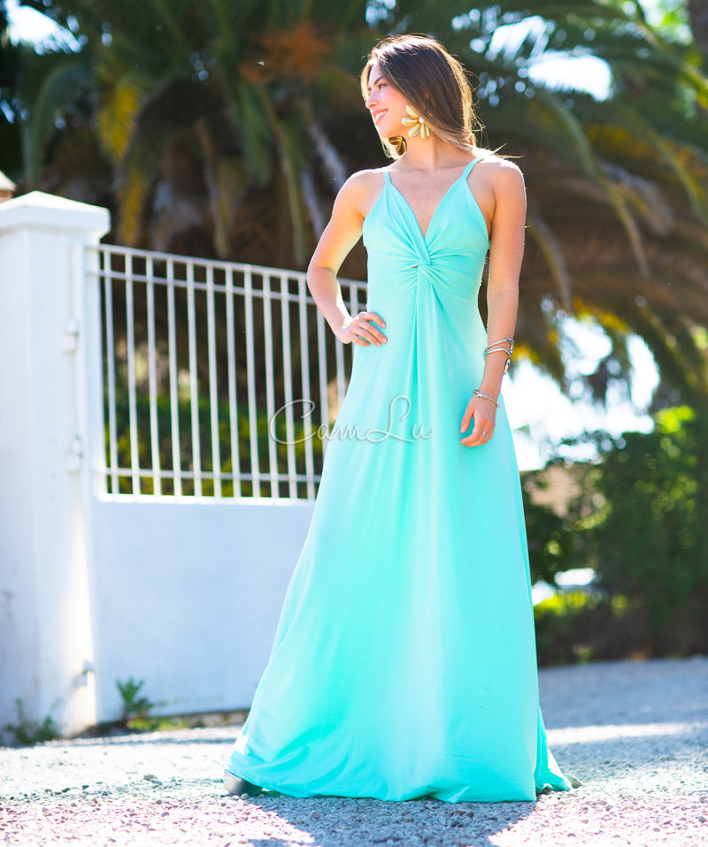 VESTIDO BICOLOR NUDO MARBELLA  CAMLU CONFECCION NACIONAL