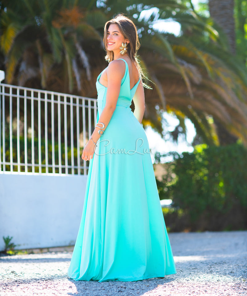 VESTIDO BICOLOR NUDO MARBELLA  CAMLU CONFECCION NACIONAL