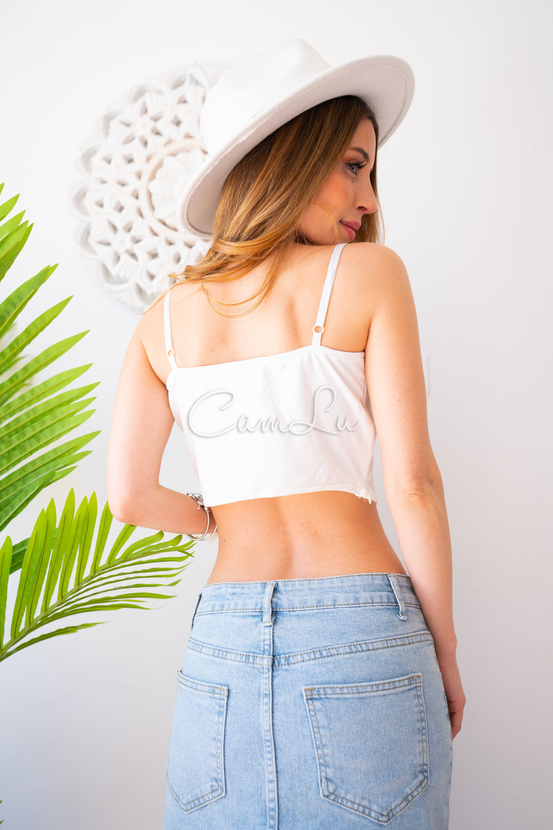 CROP TIPO CORSET BLANCO