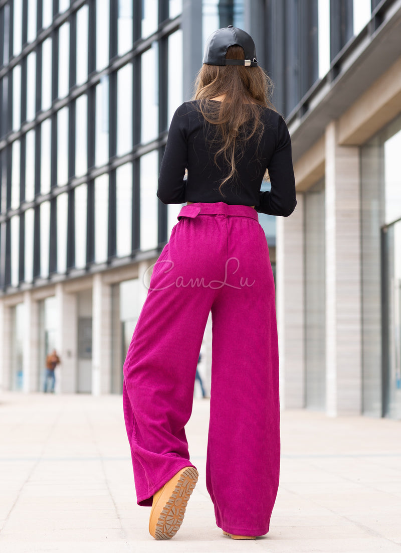 PANTALON COTELE CARGO CON CINTURON (FORRADO POR DENTRO)