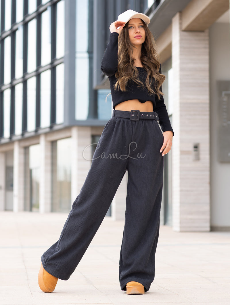 PANTALON COTELE CARGO CON CINTURON (FORRADO POR DENTRO)