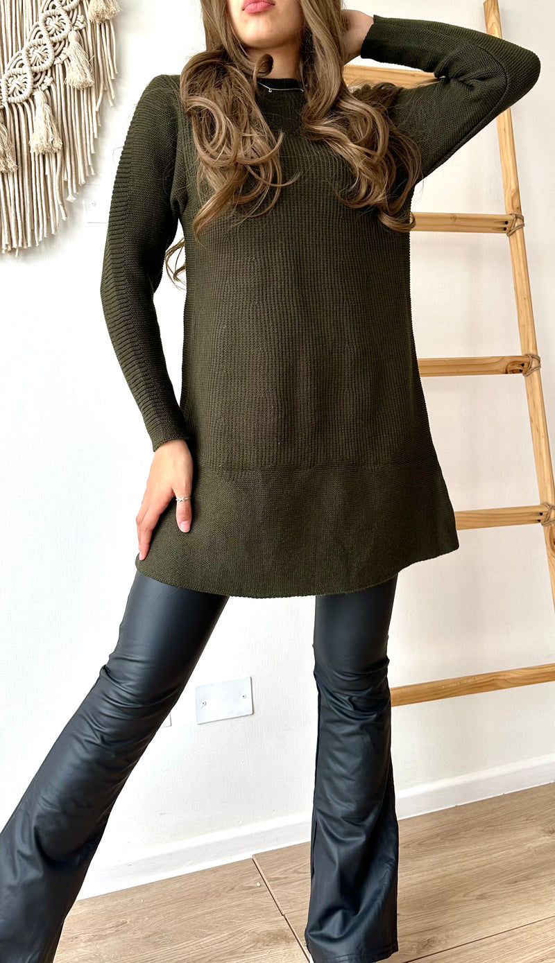 VESTIDO/MAXI SWEATER HOLGADO UNICOLOR (DISPONIBLE EN COLOR NEGRO)