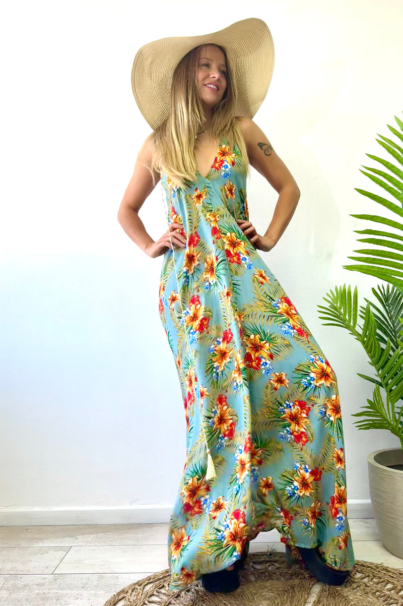 VESTIDO TROPICAL AMARRE SUPERIOR