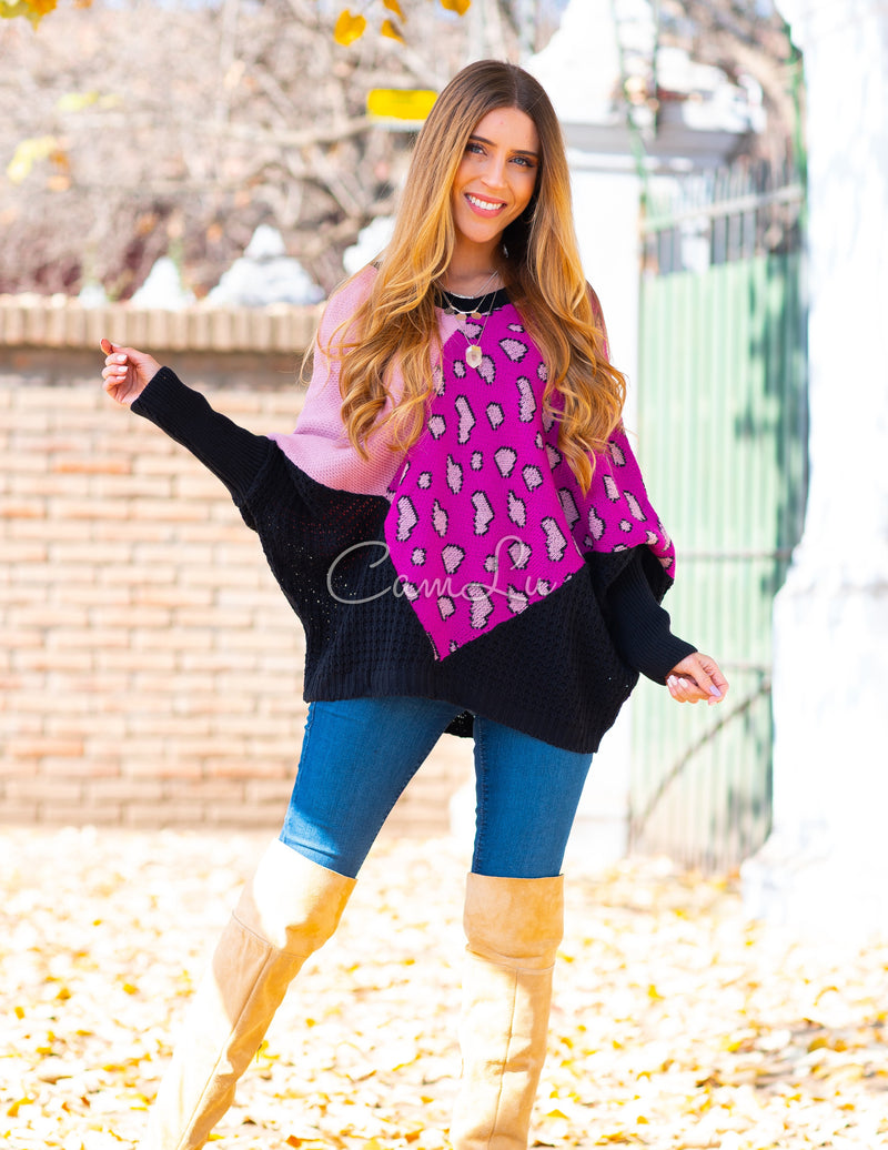 EXCLUSIVO SWEATER/PONCHITO PRINT LEOPARD (Confeccion nacional)