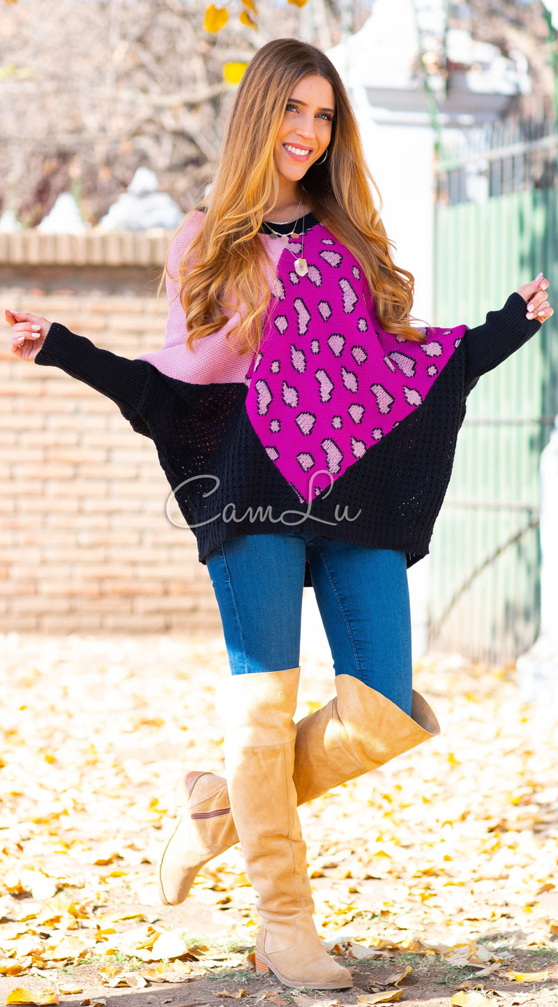 EXCLUSIVO SWEATER/PONCHITO PRINT LEOPARD (Confeccion nacional)