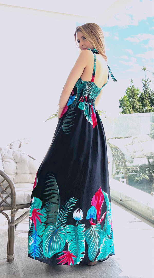 MAXI VESTIDO TROPICAL AMARRE