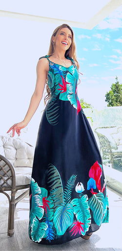 MAXI VESTIDO TROPICAL AMARRE